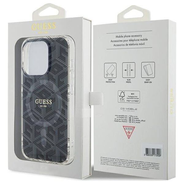 Original Case APPLE IPHONE 15 PRO MAX Guess hardcase IML GCube MagSafe (GUHMP15XHGCUSTGK) black 3666339221874