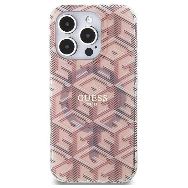 Original Case APPLE IPHONE 15 PRO MAX Guess hardcase IML GCube MagSafe (GUHMP15XHGCUSTGP) pink 3666339222017