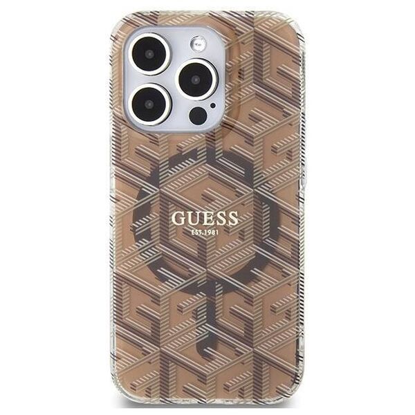 Original Case APPLE IPHONE 15 PRO MAX Guess hardcase IML GCube MagSafe (GUHMP15XHGCUSTGW) brown 3666339222154