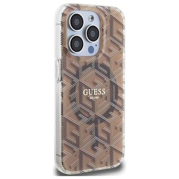 Original Case APPLE IPHONE 15 PRO MAX Guess hardcase IML GCube MagSafe (GUHMP15XHGCUSTGW) brown 3666339222154