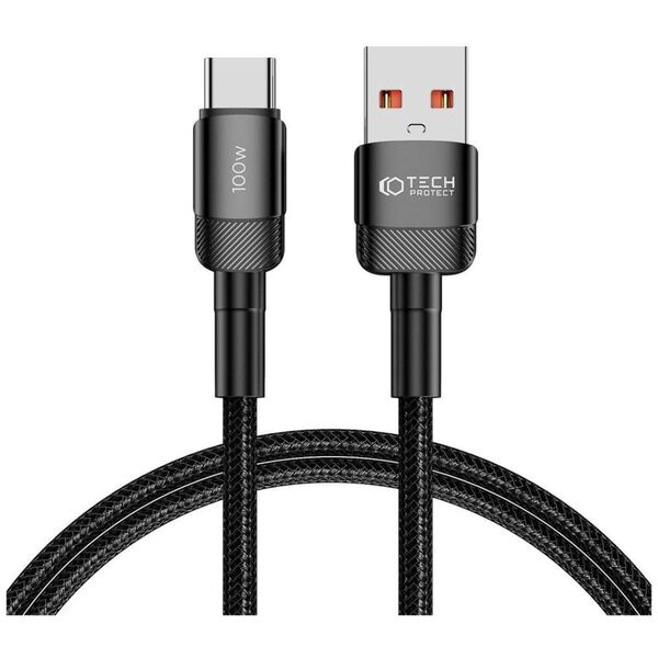 Cable USB - USB Type C 100W / 5A 1m Tech-Protect UltraBoost EVO black 5906203690718