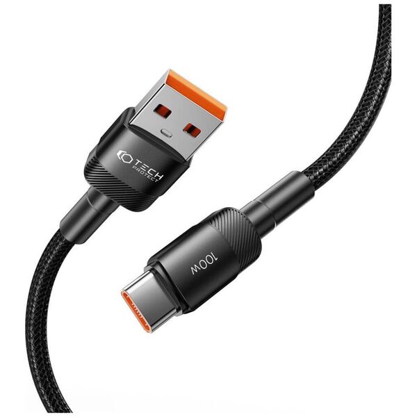 Cable USB - USB Type C 100W / 5A 1m Tech-Protect UltraBoost EVO black 5906203690718