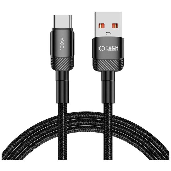 Cable USB - USB Type C 100W / 5A 2m Tech-Protect UltraBoost EVO black 5906203690725