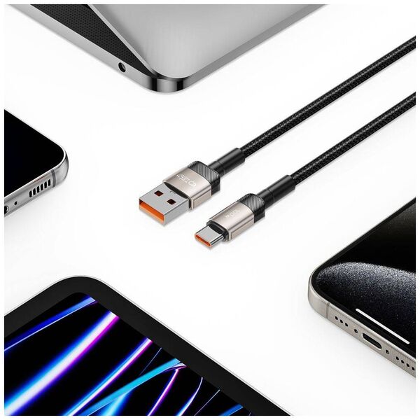 Cable USB - USB Type C 100W / 5A 2m Tech-Protect UltraBoost EVO titanium 5906203690756