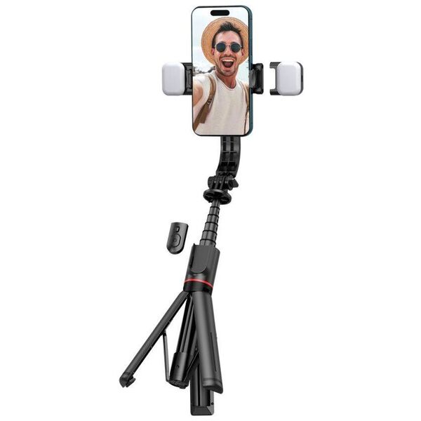 Selfie Stick Tripod with LED Light Bluetooth Tech-Protect L05S black 5906203690381