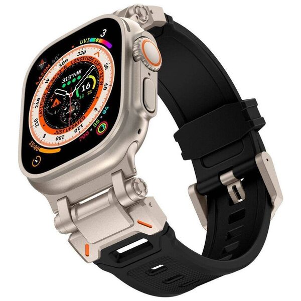 Strap for APPLE WATCH 4 / 5 / 6 / 7 / 8 / 9 / SE / ULTRA 1/2 (44 / 45 / 49 MM) Tech-Protect Delta Pro black-titanium 5906302307821