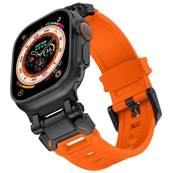 Strap for APPLE WATCH 4 / 5 / 6 / 7 / 8 / 9 / SE / ULTRA 1/2 (44 / 45 / 49 MM) Tech-Protect Delta Pro orange-black 5906302307838