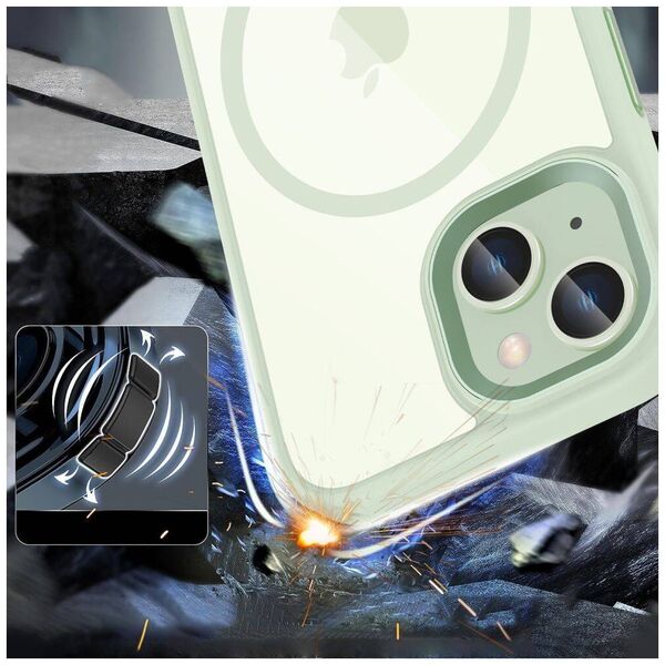 Case APPLE IPHONE 15 Tech-Protect Magmat MagSafe transparent green 5906302307982