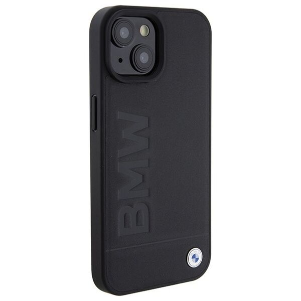 BMW case for iPhone 15 Plus 6,7&quot; BMHCP15MSLLBK black HC Leather Hot Stamp 3666339170820