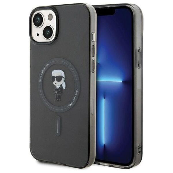Karl Lagerfeld case for iPhone 15 Plus 6,7&quot; KLHMP15MHFCKNOK black HC Magsafe IML Ikonik 3666339162160