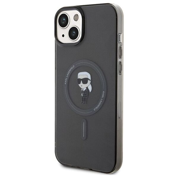 Karl Lagerfeld case for iPhone 15 Plus 6,7&quot; KLHMP15MHFCKNOK black HC Magsafe IML Ikonik 3666339162160