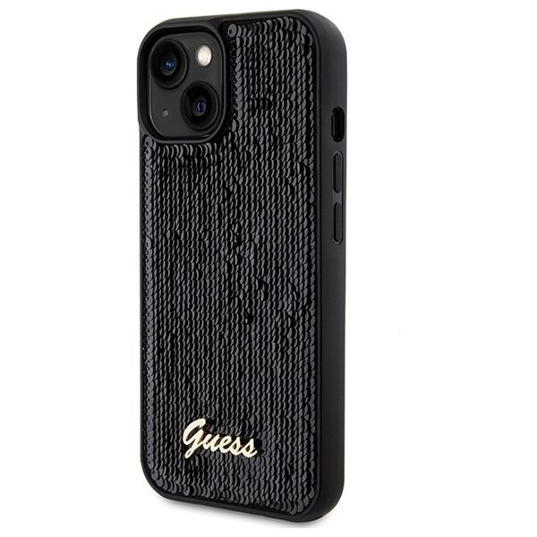 Guess case for  iPhone 14 6,1&quot; GUHCP14SPSFDGSK HC SEQUIN SCRIPT METAL BLACK 3666339172831