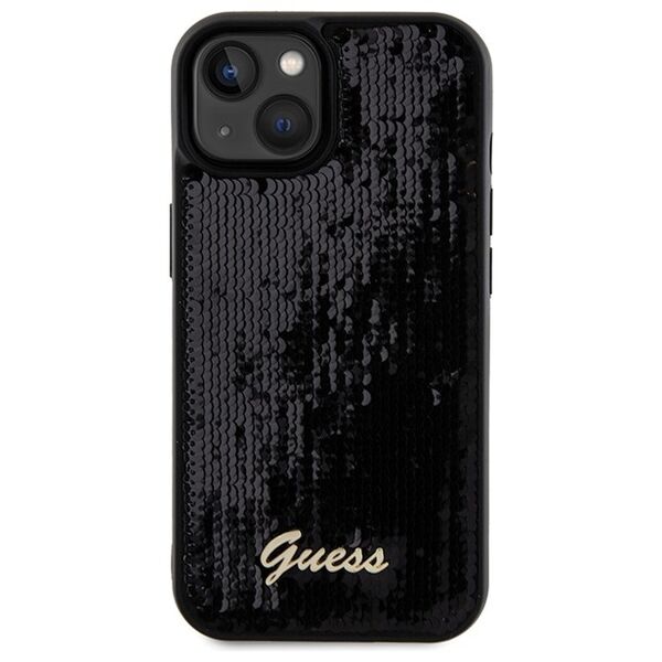 Guess case for  iPhone 14 6,1&quot; GUHCP14SPSFDGSK HC SEQUIN SCRIPT METAL BLACK 3666339172831