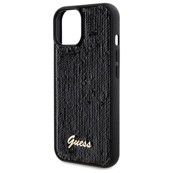 Guess case for  iPhone 14 6,1&quot; GUHCP14SPSFDGSK HC SEQUIN SCRIPT METAL BLACK 3666339172831