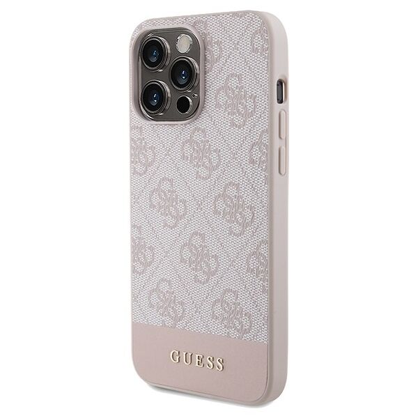 Guess case for iPhone 14 Pro Max 6,7&quot; GUHCP14XG4GLPI pink HC PC/TPU 4G PU BOTTOM STRIPE 3666339218973