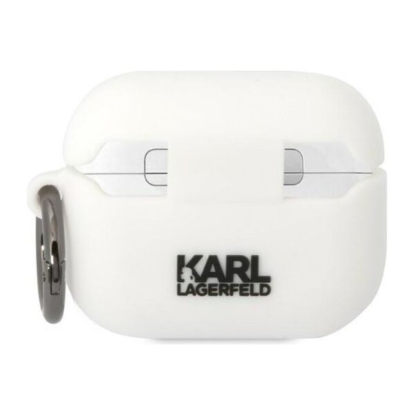 Karl Lagerfeld case for Airpods Pro KLACAPSILKCW white Silicone Karl + Choupette 3666339088200
