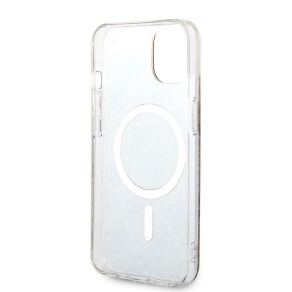 Guess set case + charger for iPhone 14 Plus 6,7&quot; GUBPP14MH4EACSW brown hard case 4G Print MagSafe 3666339102906