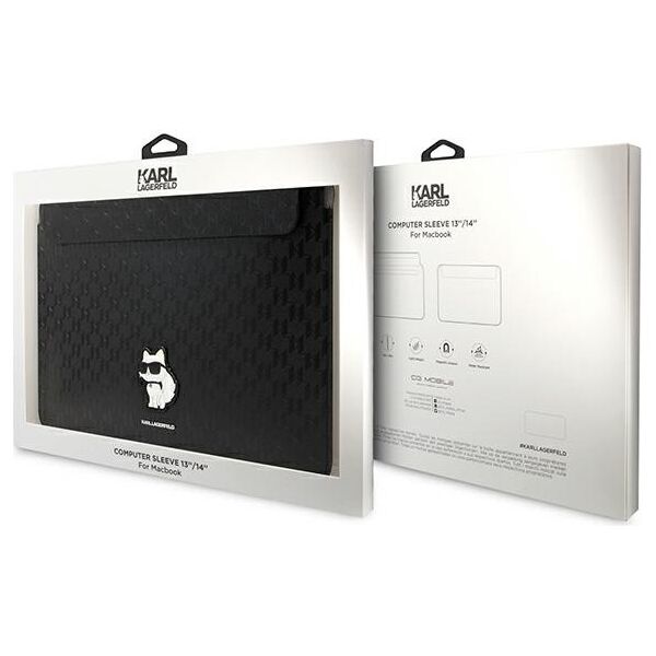 Karl Lagerfeld sleeve KLCS14SAKHPCK 14” black Sleeve Mono Saffiano Choupette 3666339170561