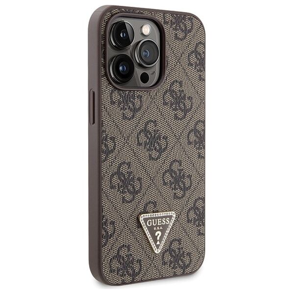 Guess case for iPhone 13 Pro 6,1&quot; GUHCP13LP4TDSCPW brown HC PU Leather Metal Logo Strass Crossbody 3666339146887