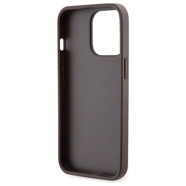 Guess case for iPhone 13 Pro 6,1&quot; GUHCP13LP4TDSCPW brown HC PU Leather Metal Logo Strass Crossbody 3666339146887