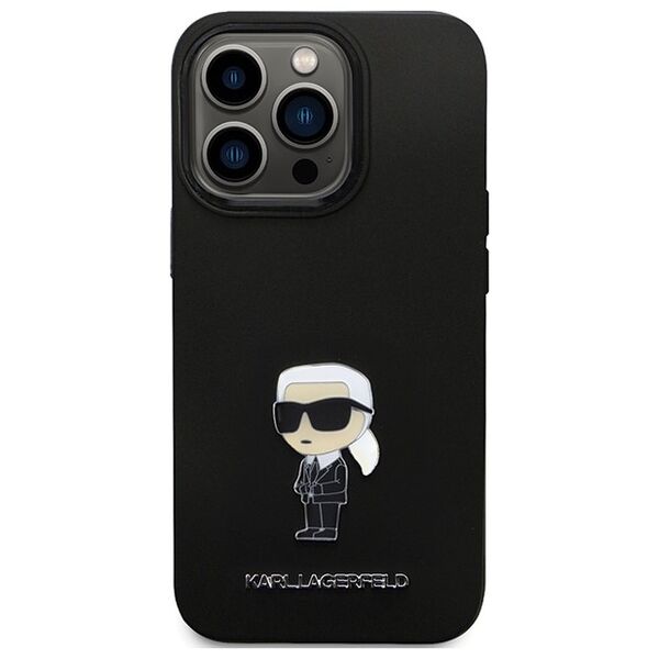 Karl Lagerfeld case for iPhone 13 Pro 6,1&quot; KLHCP13LSMHKNPK black HC Silicone Ikonik Metal Pin 3666339165932