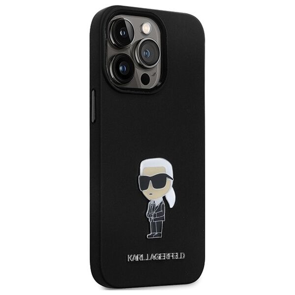 Karl Lagerfeld case for iPhone 13 Pro 6,1&quot; KLHCP13LSMHKNPK black HC Silicone Ikonik Metal Pin 3666339165932