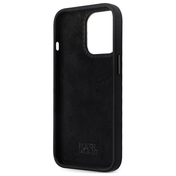 Karl Lagerfeld case for iPhone 13 Pro 6,1&quot; KLHCP13LSMHKNPK black HC Silicone Ikonik Metal Pin 3666339165932