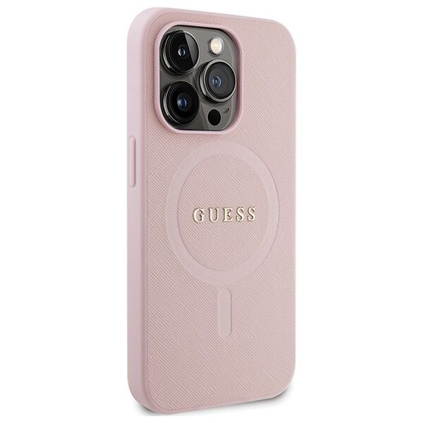 Guess case for iPhone 14 Pro Max 6,7&quot; GUHMP14XPSAHMCP pink Saffiano Magsafe 3666339156176