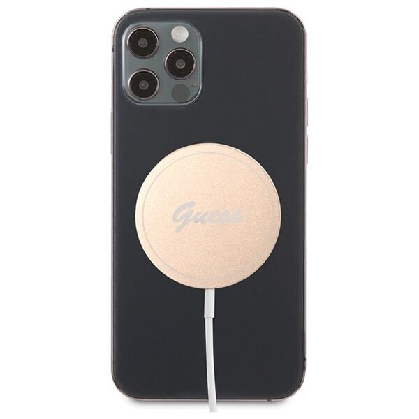 Guess wireless charger GUCBMSLRD gold Magsafe Compatible 15W Script 3666339171452