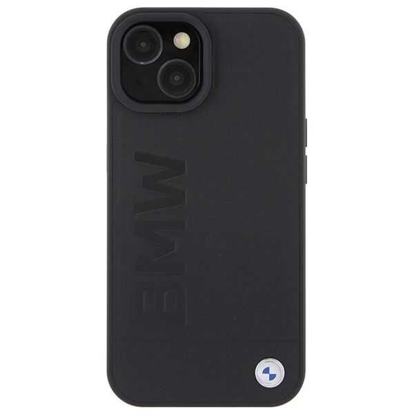 BMW case for iPhone 15 6,1&quot; BMHCP15SSLLBK black HC Leather Hot Stamp 3666339170813