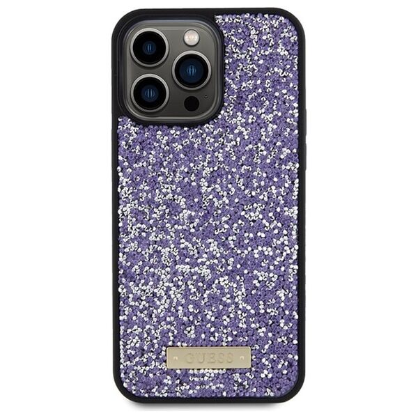 Guess case for iPhone 15 Pro 6,1&quot; GUHCP15LPFGSBSP light pink HC Rhinestone Meta Logo 3666339153823