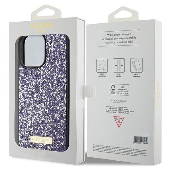 Guess case for iPhone 15 Pro 6,1&quot; GUHCP15LPFGSBSP light pink HC Rhinestone Meta Logo 3666339153823