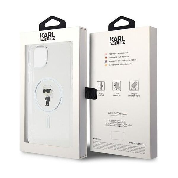 Karl Lagerfeld case for iPhone 15 Plus 6,7&quot; KLHMP15MHFCKNOT transparent HC Magsafe IML Ikonik 3666339162283