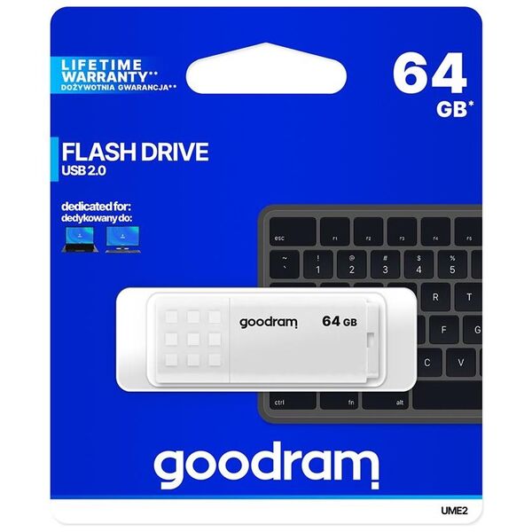 Goodram pendrive 64GB USB 2.0 UME2 white 5908267935699