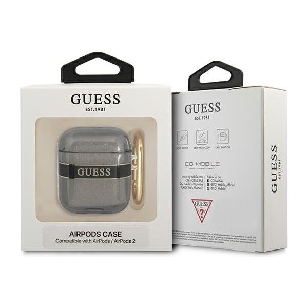 Guess case for AirPods 1 / 2 GUA2HHTSK black Cord 3666339047047