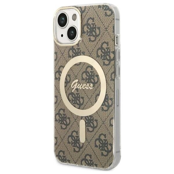 Guess case for iPhone 14 Plus 6,7&quot; GUHMP14MH4STW brown hardcase Magsafe IML 4G 3666339127213