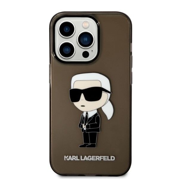 Karl Lagerfeld case for iPhone 14 Pro Max 6,7&quot; KLHCP14XHNIKTCK black hardcase Ikonik Karl Lagerfeld 3666339087074