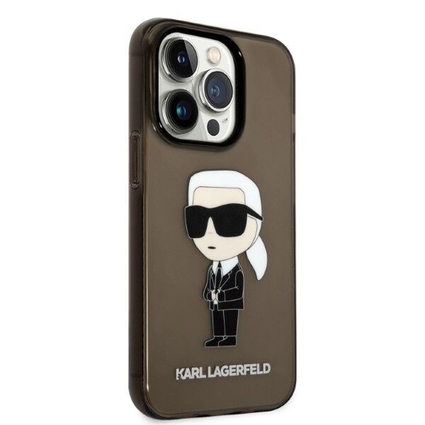 Karl Lagerfeld case for iPhone 14 Pro Max 6,7&quot; KLHCP14XHNIKTCK black hardcase Ikonik Karl Lagerfeld 3666339087074