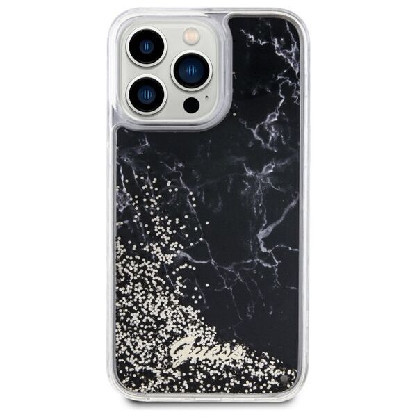 Guess case for iPhone 14 Pro Max 6,7&quot; GUHCP14XLCSGSGK black hard case Liquid Glitter Marble 3666339127305
