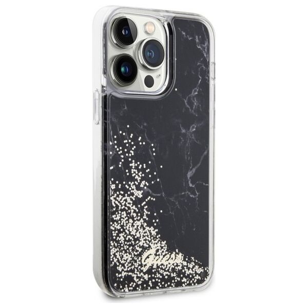 Guess case for iPhone 14 Pro Max 6,7&quot; GUHCP14XLCSGSGK black hard case Liquid Glitter Marble 3666339127305