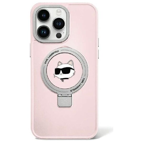 Karl Lagerfeld case for iPhone 15 6,1&quot; KLHMP15SHMRSCHP pink HC Magsafe Ringstand CH 3666339168759
