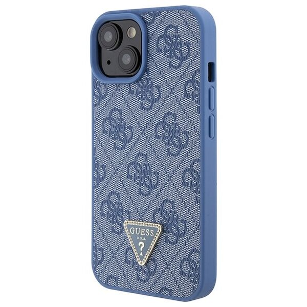 Guess case for iPhone 15 6.1&quot; GUHCP15SP4TDSCPB blue hardcase Crossbody 4G Metal Logo 3666339147082