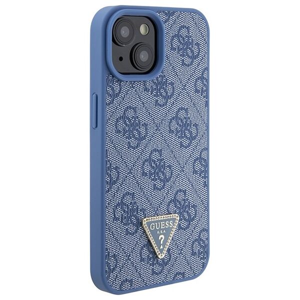 Guess case for iPhone 15 6.1&quot; GUHCP15SP4TDSCPB blue hardcase Crossbody 4G Metal Logo 3666339147082