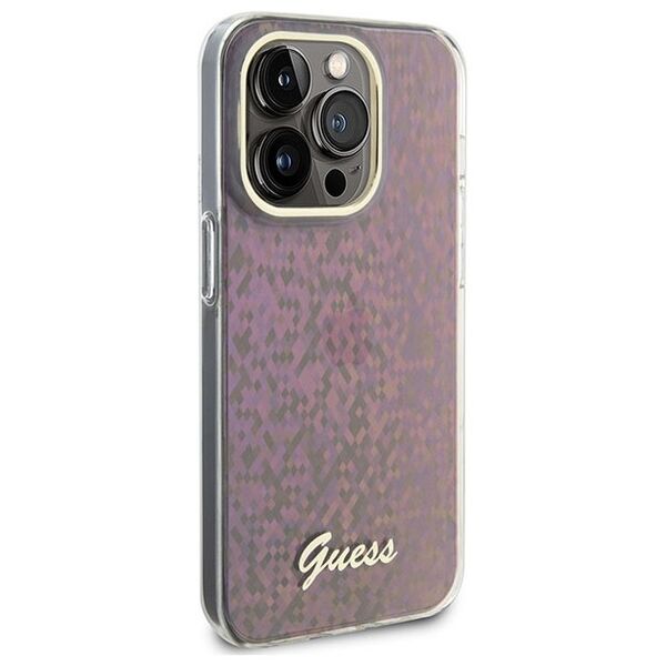 Guess case for iPhone 15 Pro Max 6.7&quot; GUHCP15XHDECMP pink hardcase IML Faceted Mirror Disco Iridescent 3666339172626