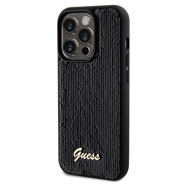 Guess case for  iPhone 14 Pro Max 6,7&quot; GUHCP14XPSFDGSK HC SEQUIN SCRIPT METAL BLACK 3666339172862
