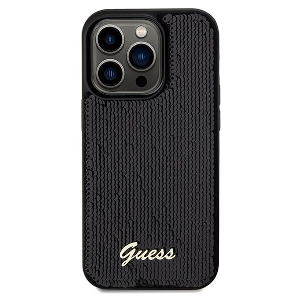 Guess case for  iPhone 14 Pro Max 6,7&quot; GUHCP14XPSFDGSK HC SEQUIN SCRIPT METAL BLACK 3666339172862