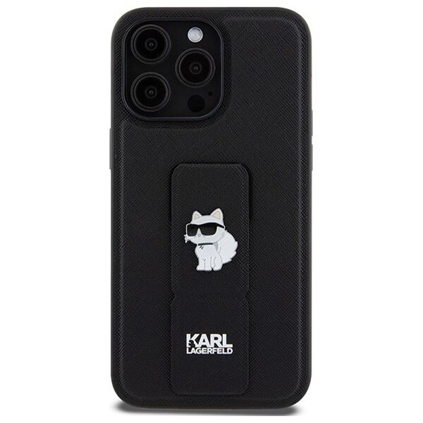 Karl Lagerfeld case for iPhone 13 Pro Max 6,7&quot; KLHCP13XGSACHPK HC GRIPSTAND SAFFIANO CHOUPETTE PINS BLACK 3666339207380