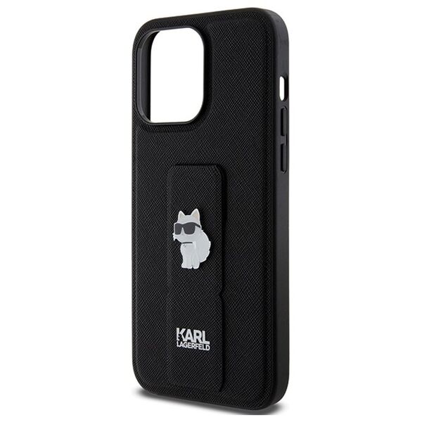Karl Lagerfeld case for iPhone 13 Pro Max 6,7&quot; KLHCP13XGSACHPK HC GRIPSTAND SAFFIANO CHOUPETTE PINS BLACK 3666339207380