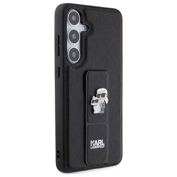 Karl Lagerfeld case for Samsung Galaxy S24 KLHCS24SGSAKCPK black HC GRIPSTAND SAFFIANO KC PINS 3666339242145