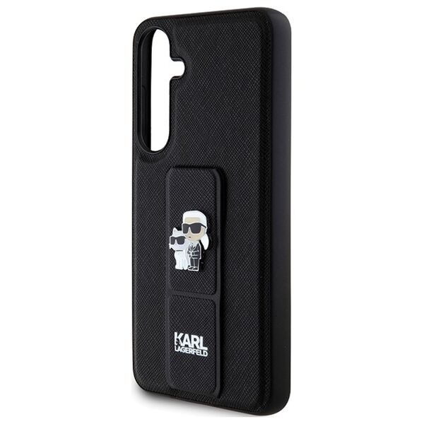 Karl Lagerfeld case for Samsung Galaxy S24 KLHCS24SGSAKCPK black HC GRIPSTAND SAFFIANO KC PINS 3666339242145